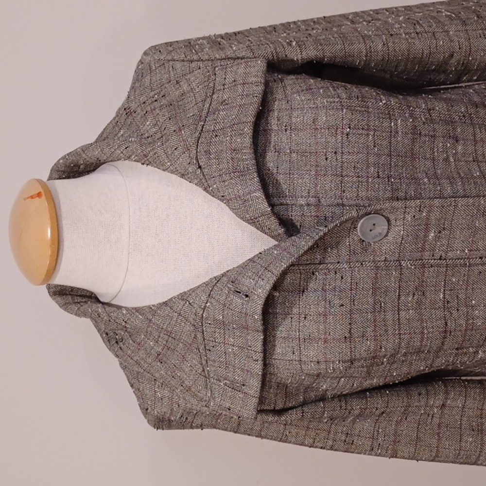 Lole Nubby Tweed Windowpane Fleece Lined Fall Coat- Sz. Sm - Picture 2 of 16